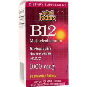Natural Factors B12 Methylcobalamin (1000mcg)  90 chews