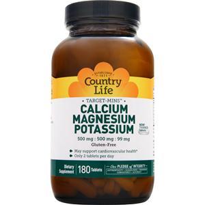 Country Life Target-Mins - Calcium Magnesium Potassium  180 tabs