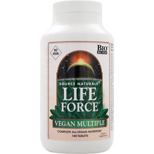 Source Naturals Life Force Vegan Multiple - No Iron  180 tabs