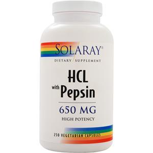 Solaray HCL with Pepsin (650mg)  250 vcaps