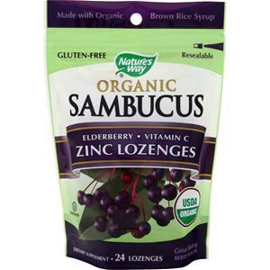 Nature's Way Organic Sambucus Zinc Lozenges Berry 24 lzngs