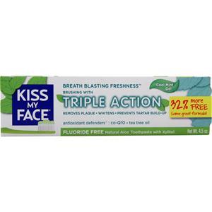 Kiss My Face Aloe Vera Triple Action Toothpaste Cool Mint 4.5 oz