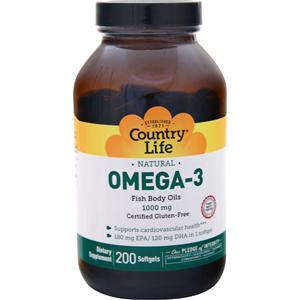 Country Life Omega-3 Fish Oil (1000mg)  200 sgels
