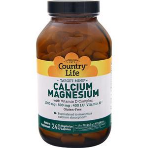 Country Life Target-Mins - Calcium-Magnesium with Vitamin D  240 vcaps