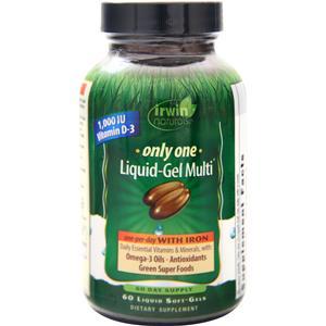 Irwin Naturals Only One Liquid-Gel Multi (with Iron) 60 sgels