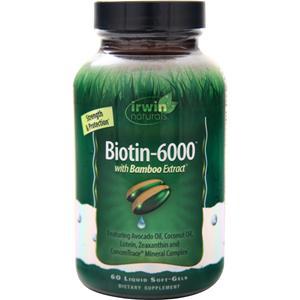 Irwin Naturals Biotin-6000 with Bamboo Extract  60 sgels