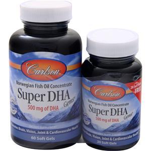 Carlson Super DHA Gems 60 + 20 pack 80 sgels