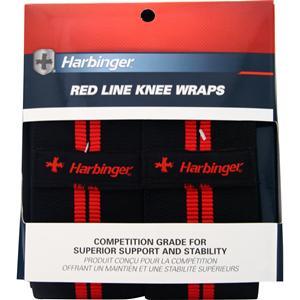 Harbinger Red Line Knee Wraps Black with Red Trim 2 wraps