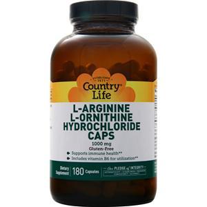 Country Life L-Arginine L-Ornithine Hydrochloride  180 caps
