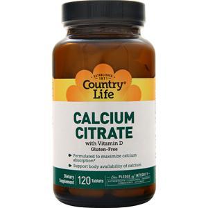 Country Life Calcium Citrate w/ D  120 tabs