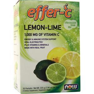 Now Effer-C Lemon-Lime 30 pckts