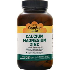 Country Life Calcium Magnesium Zinc with L-Glutamic Acid  250 tabs