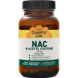 Country Life NAC N-Acetyl Cysteine (750mg)  60 vcaps