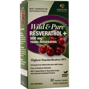 Genceutic Naturals Wild & Pure Resveratrol (500mg)  60 vcaps