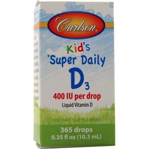 Carlson Super Daily D3 - Liquid Vitamin D for Kids (400IU)  365 drops