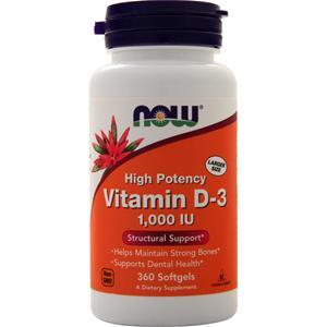 Now Vitamin D-3 (1000IU)  360 sgels