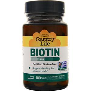 Country Life Biotin (1mg)  100 tabs