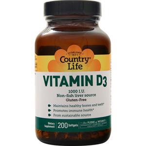 Country Life Vitamin D3 (1000IU)  200 sgels