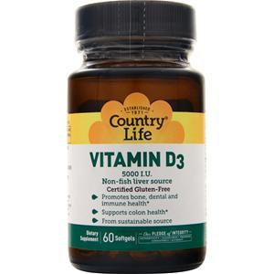 Country Life Vitamin D3 (5000IU)  60 sgels