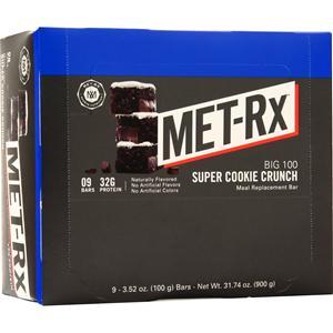 Met-Rx Big 100 Meal Replacement Bar Super Cookie Crunch 9 bars