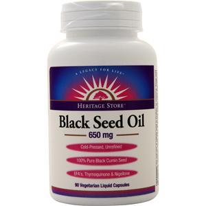 Heritage Products Black Seed Oil (650mg)  90 vcaps