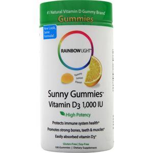 Rainbow Light Vitamin D Sunny Gummies (1000IU) Sour Lemon 100 gummy