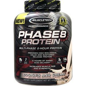 Muscletech Phase 8 - Multi Phase 8 Hour Protein Cookies and Cream 4.6 lbs