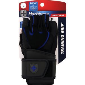 Harbinger WristWrap Training Grip Glove Black/Blue (L) 2 glove