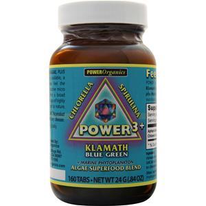 Power Organics Power 3+ Klamath Blue Green Tabs  160 tabs