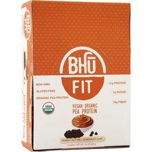 Bhu Foods Vegan Organic Pea Protein Bar Peanut Butter + Chocolate 12 bars