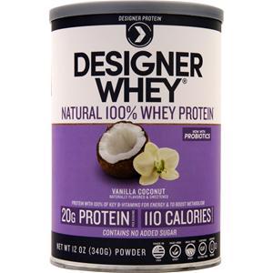 Designer Protein Designer Whey Natural 100% Whey Protein Vanilla Coconut 12 oz