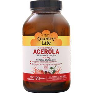 Country Life Chewable Acerola - Vitamin C Complex (500mg) Berry 90 wafrs