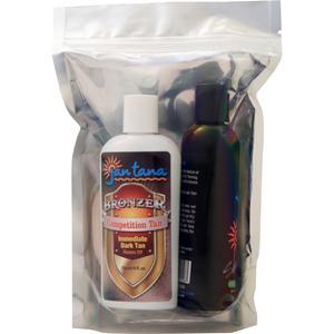 Jan Tana Bronzer Competition Tan with Exfoliant Skin Prep and Sponge Applicator  1 kit