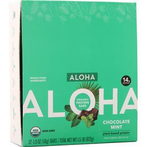 Aloha Organic Protein Bar - Plant Based Chocolate Mint 12 bars
