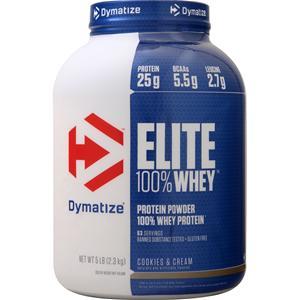 Dymatize Nutrition Elite 100% Whey Protein Cookies & Cream 5 lbs