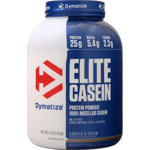 Dymatize Nutrition Elite Casein Protein Cookies & Cream 4 lbs