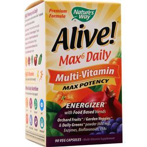 Nature's Way Alive! Max6 Daily Multi-Vitamin - Max Potency  90 vcaps