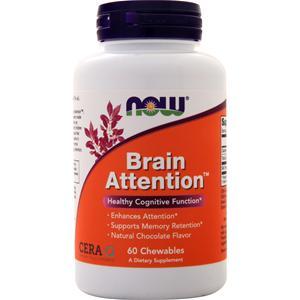 Now Brain Attention Natural Chocolate 60 chews