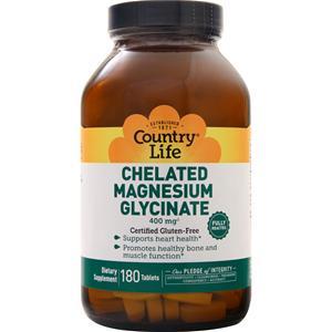 Country Life Chelated Magnesium Glycinate  180 tabs