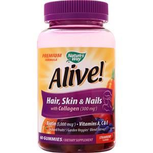 Nature's Way Alive! Hair Skin & Nails with Collagen Strawberry 60 gummy