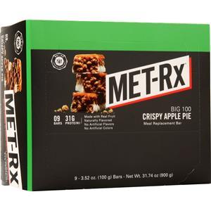 Met-Rx Big 100 Meal Replacement Bar Crispy Apple Pie 9 bars