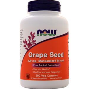 Now Grape Seed Standardized Extract (100mg)  200 vcaps