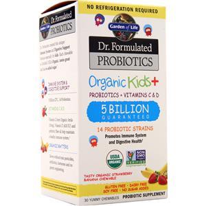 Garden Of Life Dr. Formulated Probiotics - Organic Kids + 5 Billion Strawberry Banana 30 chews