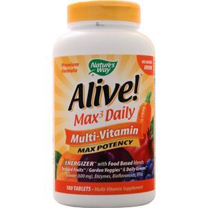 Nature's Way Alive! Max3 Daily Multi-Vitamin - Max Potency No Iron  180 tabs