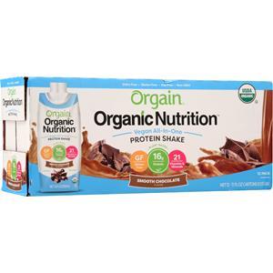 Orgain Organic Nutrition Vegan All-In-One Protein Shake RTD Smooth Chocolate 12 pack