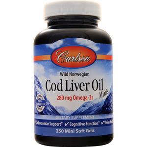 Carlson Wild Norwegian Cod Liver Oil Minis  250 sgels