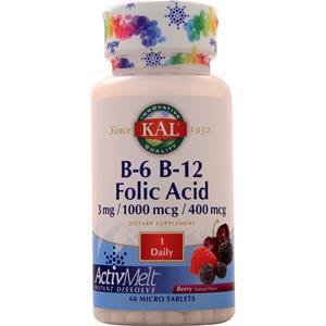 KAL B-6 & B-12 Folic Acid Berry 60 tabs