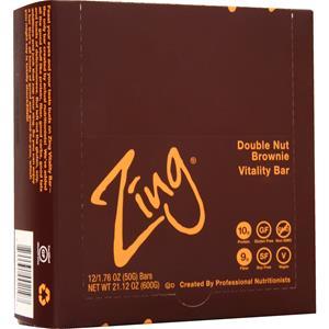 Zing Vitality Bar Double Nut Brownie 12 bars