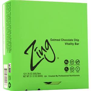 Zing Vitality Bar Oatmeal Chocolate Chip 12 bars