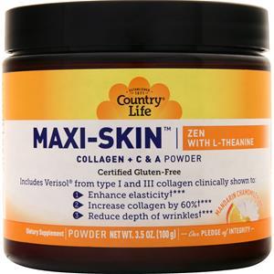 Country Life Maxi-Skin Collagen + C&A Zen Powder Mandarin Chamomile 3.5 oz